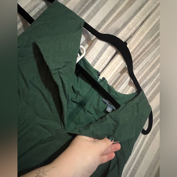 ModCloth green dress with collar and pockets - Picture 2 of 4